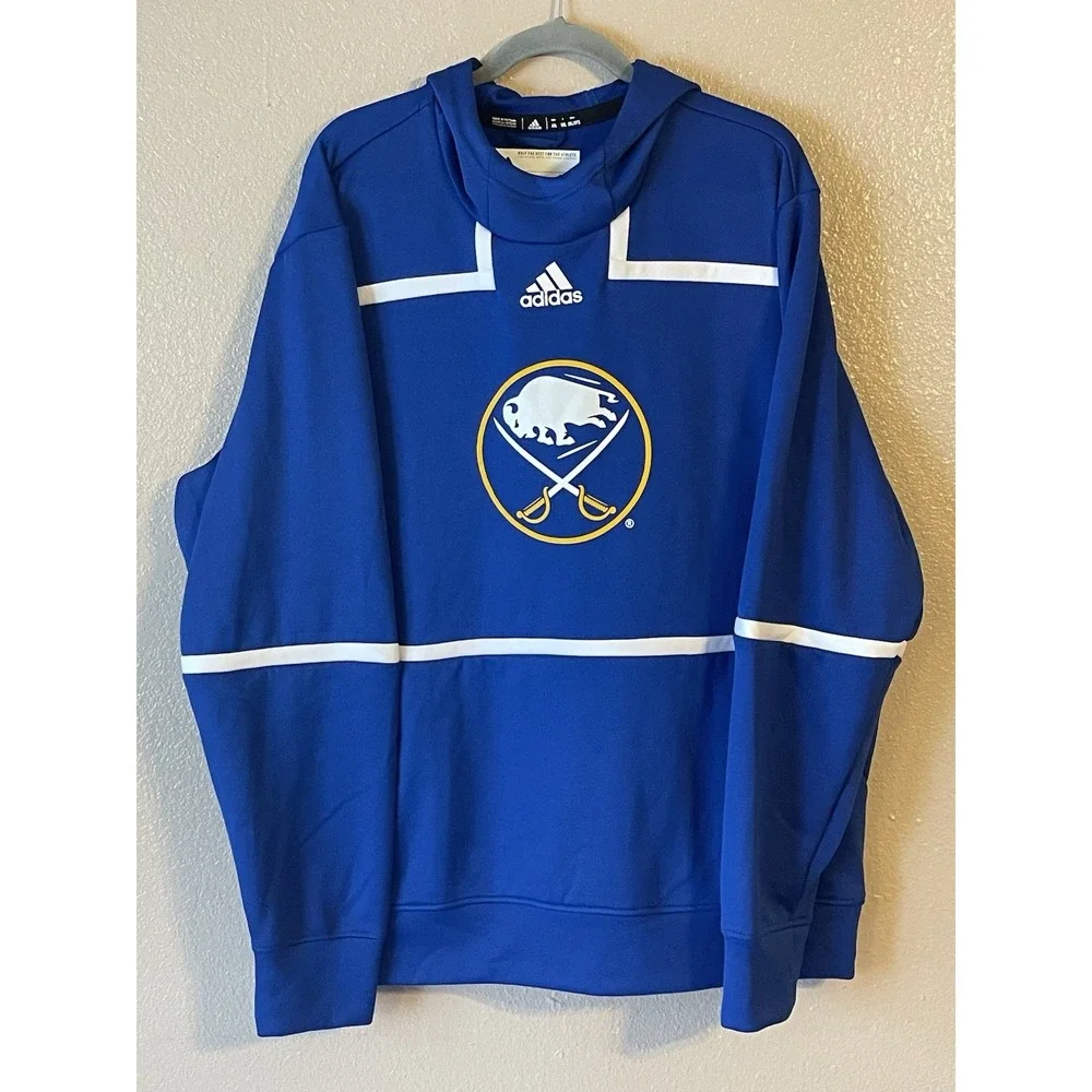 Men's 2XL NWOT Buffalo Sabres‎ Adidas Pullover Hoodie Blue